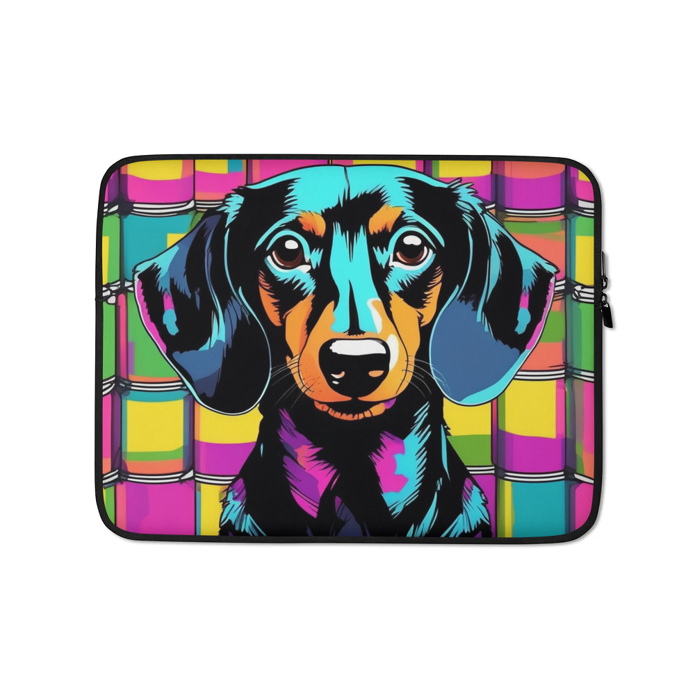PugMug Custom Black Dachshund Laptop Sleeve