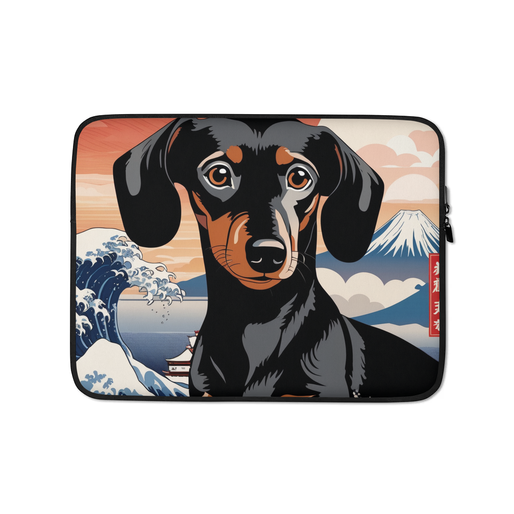 PugMug Custom Black Dachshund Laptop Sleeve