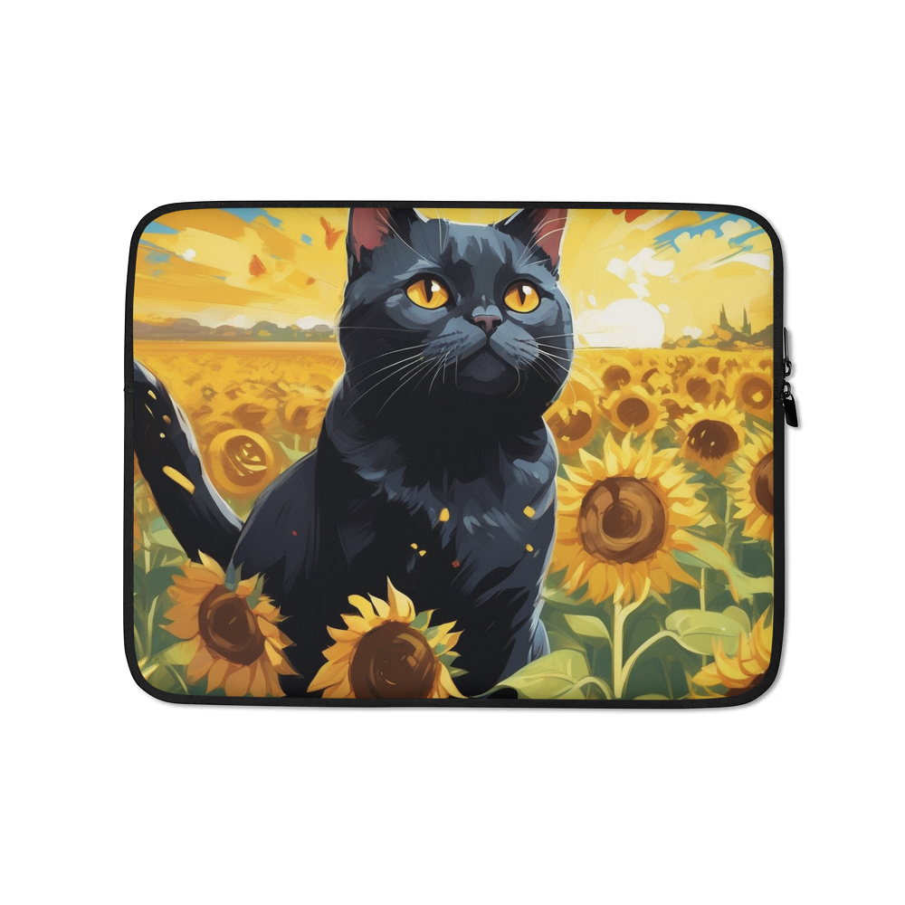 PugMug Custom Black British Shorthair Cat Laptop Sleeve