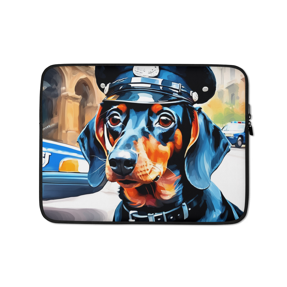 PugMug Custom Black Dachshund Laptop Sleeve