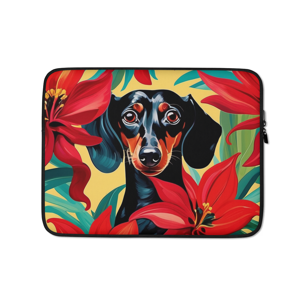 PugMug Custom Black Dachshund Laptop Sleeve