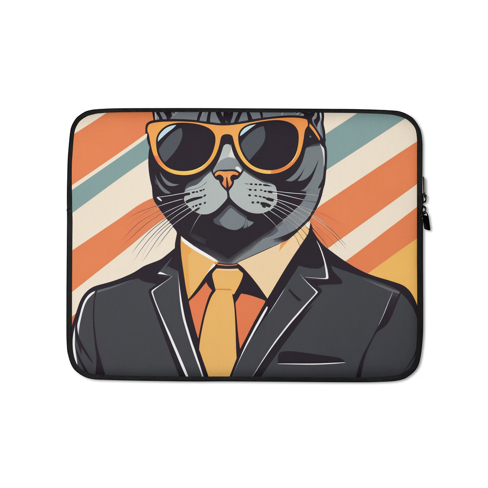 PugMug Custom Black British Shorthair Cat Laptop Sleeve