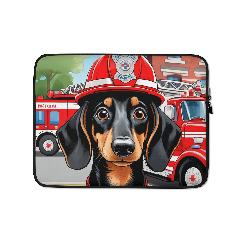 PugMug Custom Black Dachshund Laptop Sleeve