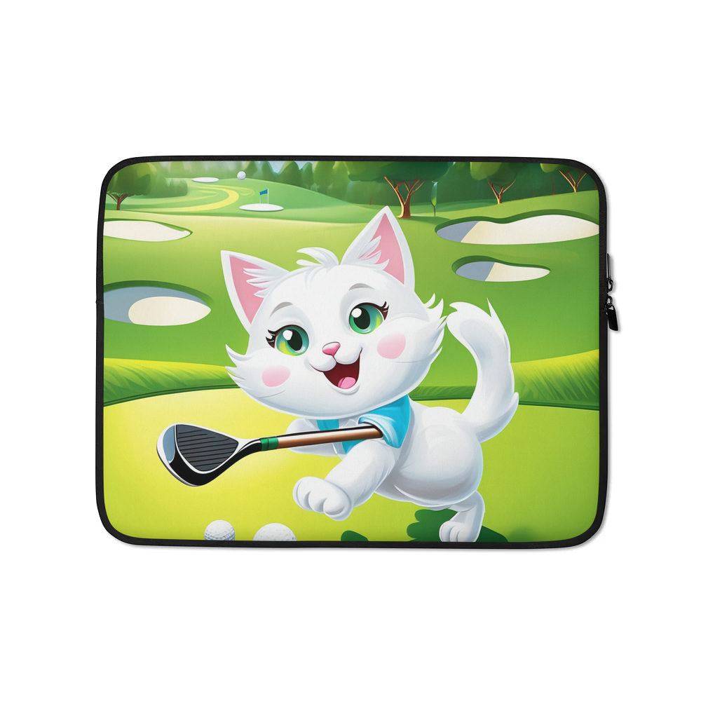 PugMug Custom White Companion Cat Laptop Sleeve