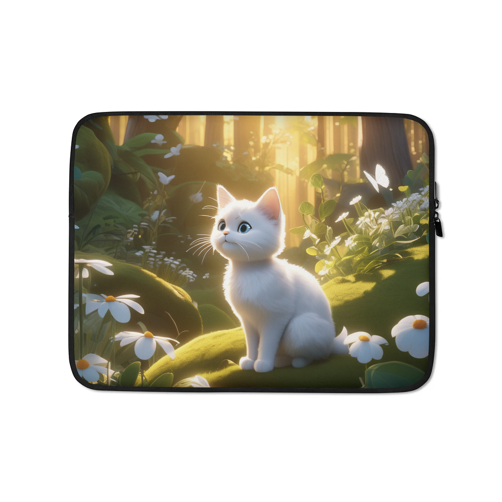 PugMug Custom White Companion Cat Laptop Sleeve