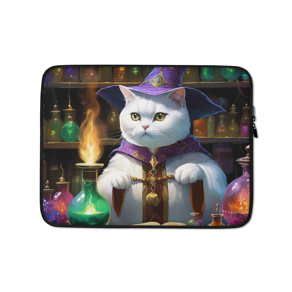 PugMug Custom White Scottish Fold Cat Laptop Sleeve