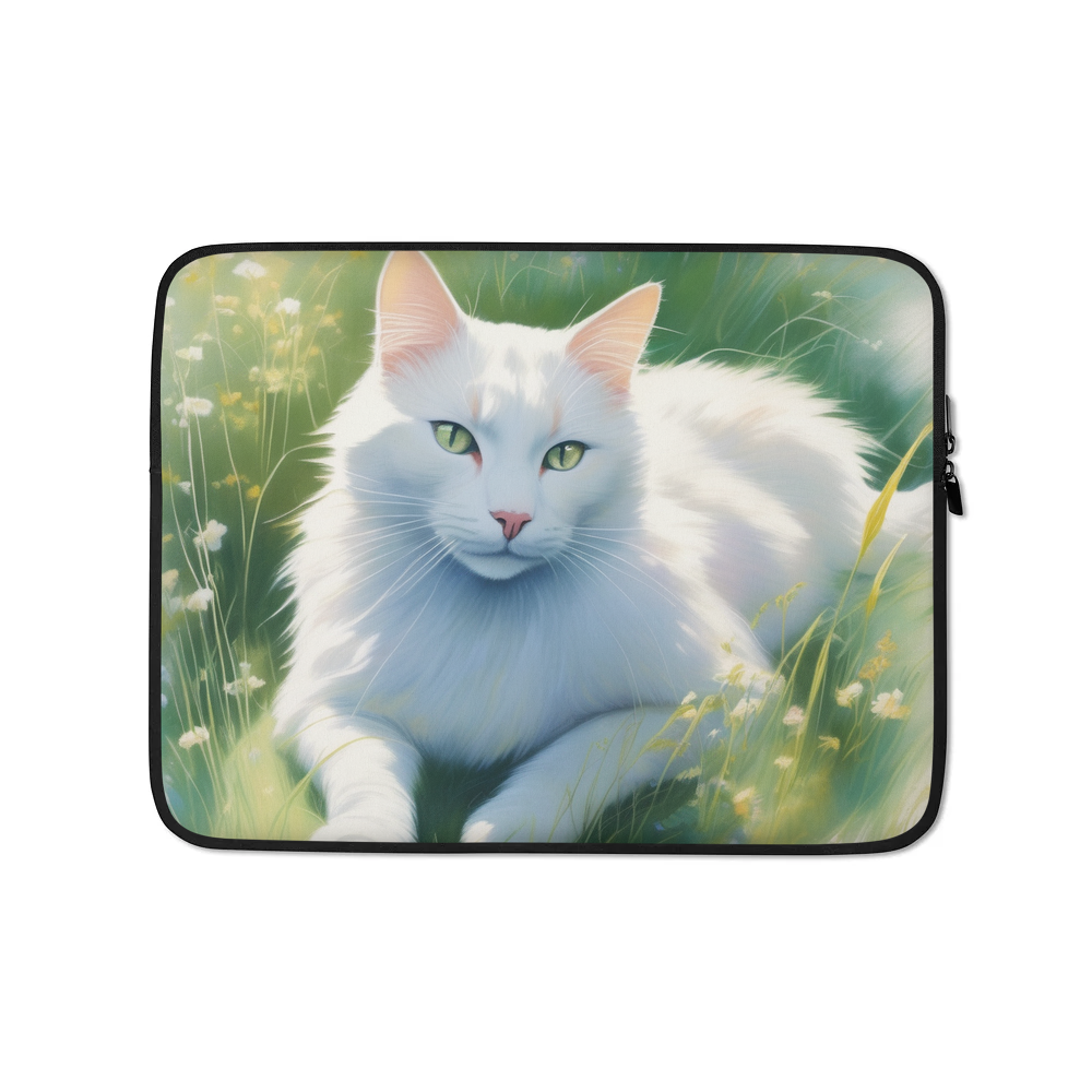 PugMug Custom White Companion Cat Laptop Sleeve