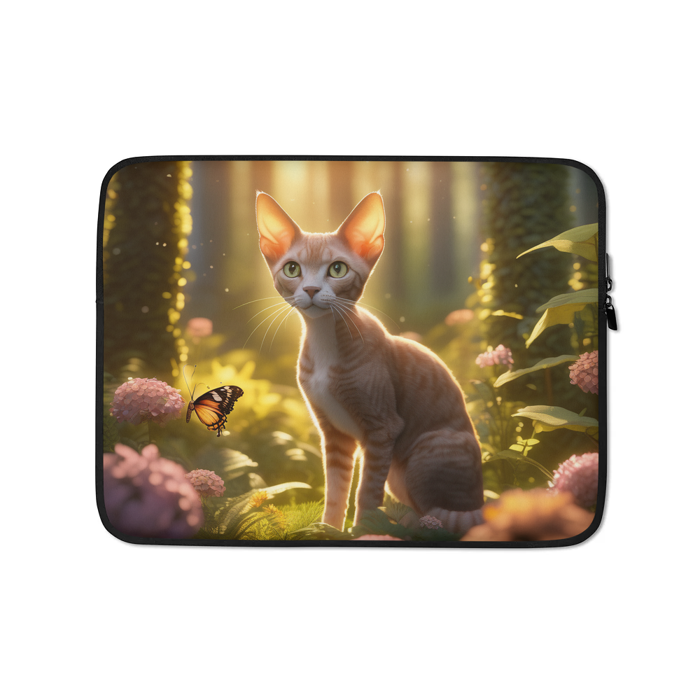 PugMug Custom Tabby Devon Rex Cat Laptop Sleeve