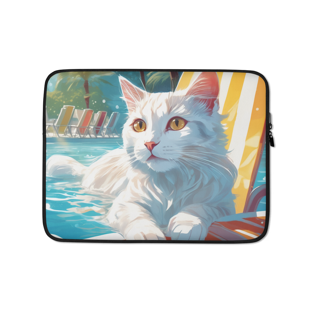 PugMug Custom White Companion Cat Laptop Sleeve