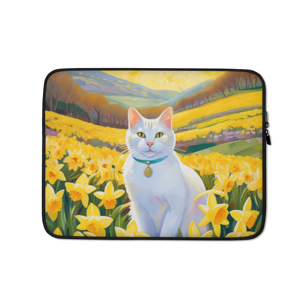 PugMug Custom White Companion Cat Laptop Sleeve
