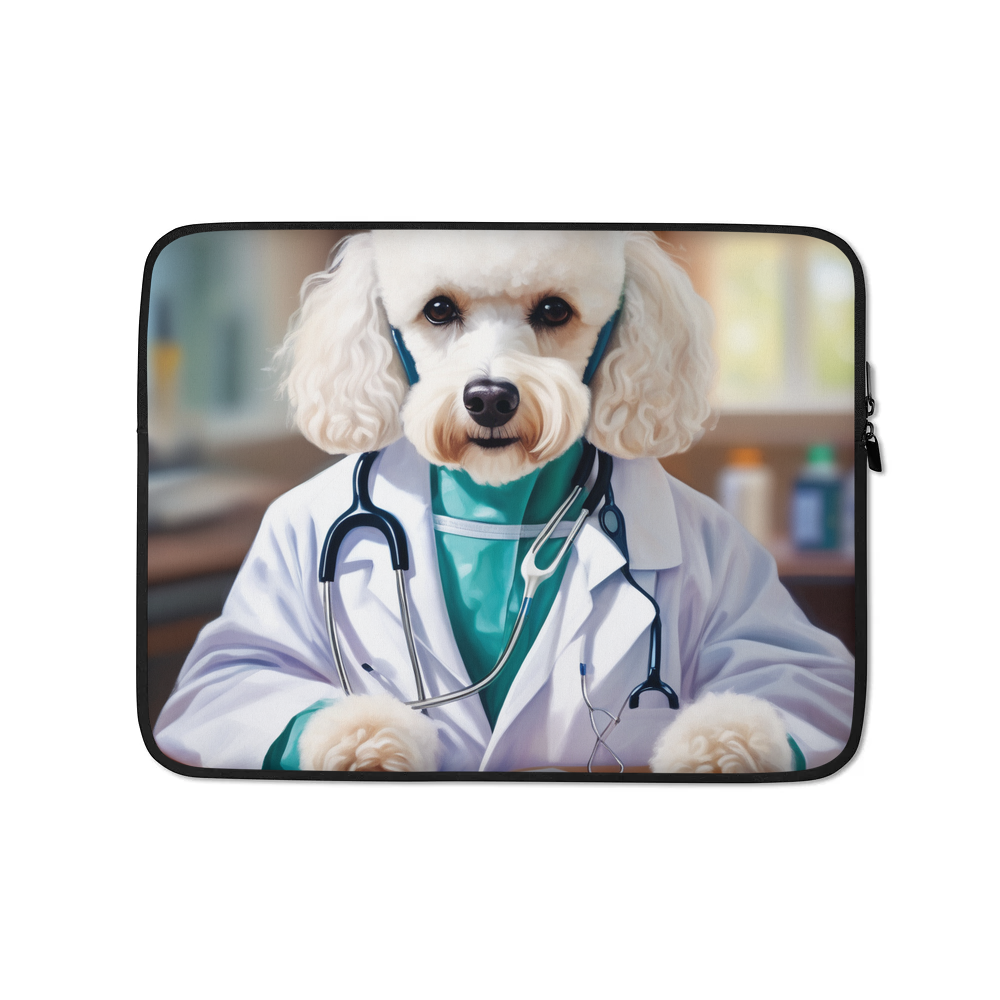 PugMug Custom White Poodle Laptop Sleeve