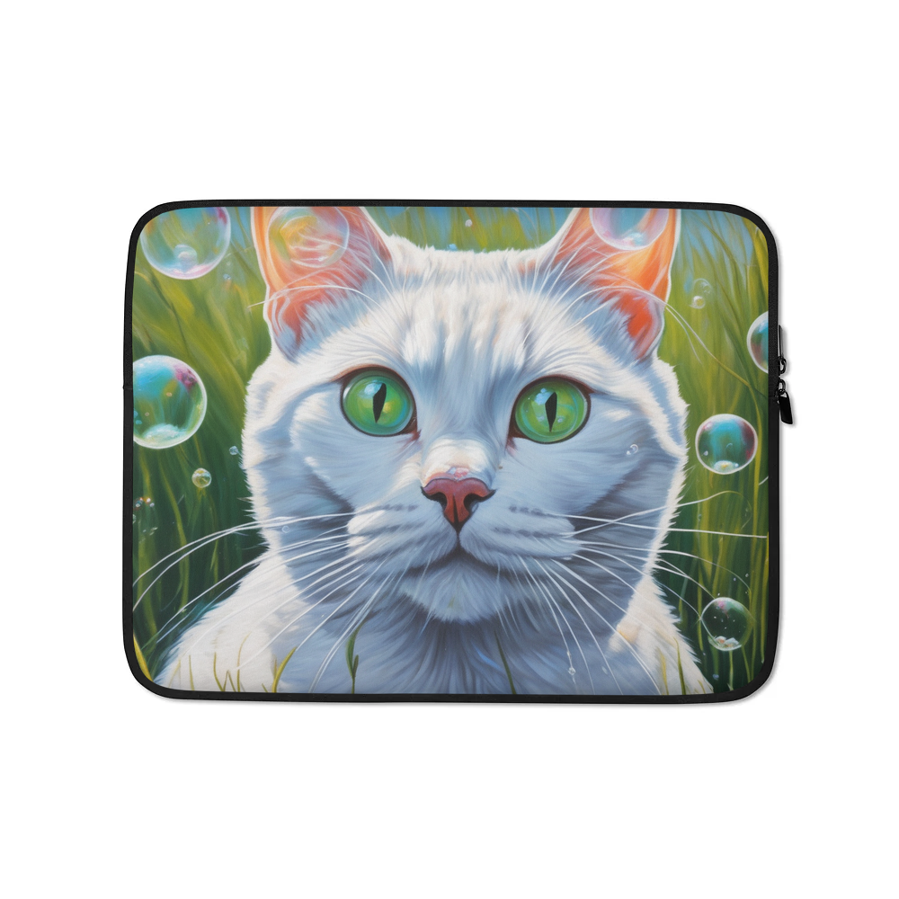 PugMug Custom White American Shorthair Cat Laptop Sleeve