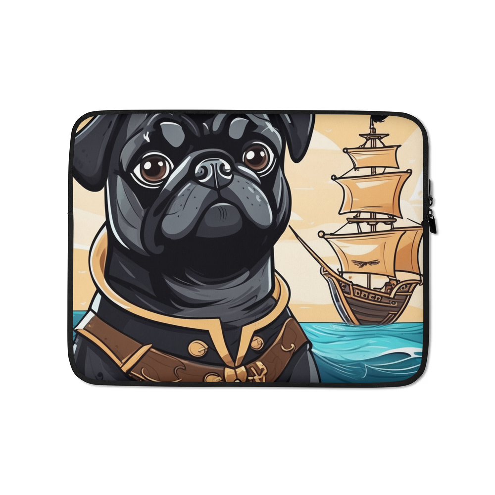 PugMug Custom Black Pug Laptop Sleeve