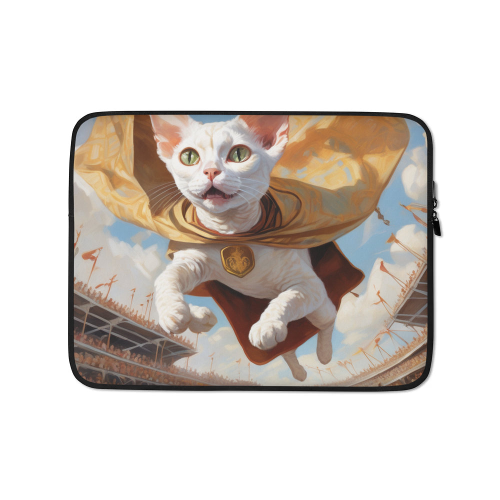PugMug Custom White Devon Rex Cat Laptop Sleeve