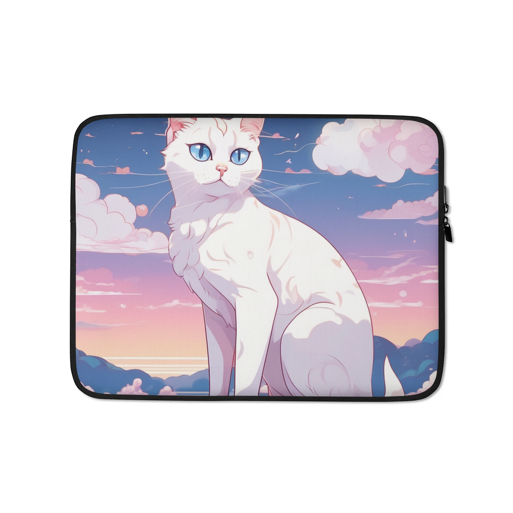 PugMug Custom White Companion Cat Laptop Sleeve