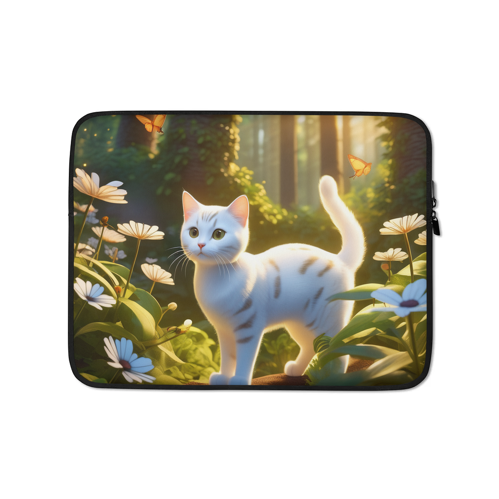 PugMug Custom White American Shorthair Cat Laptop Sleeve