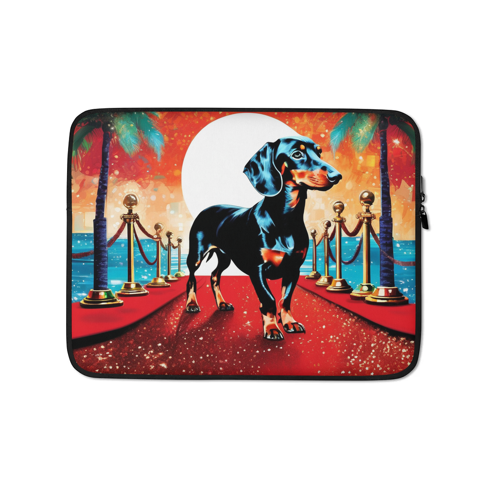 PugMug Custom Black Dachshund Laptop Sleeve