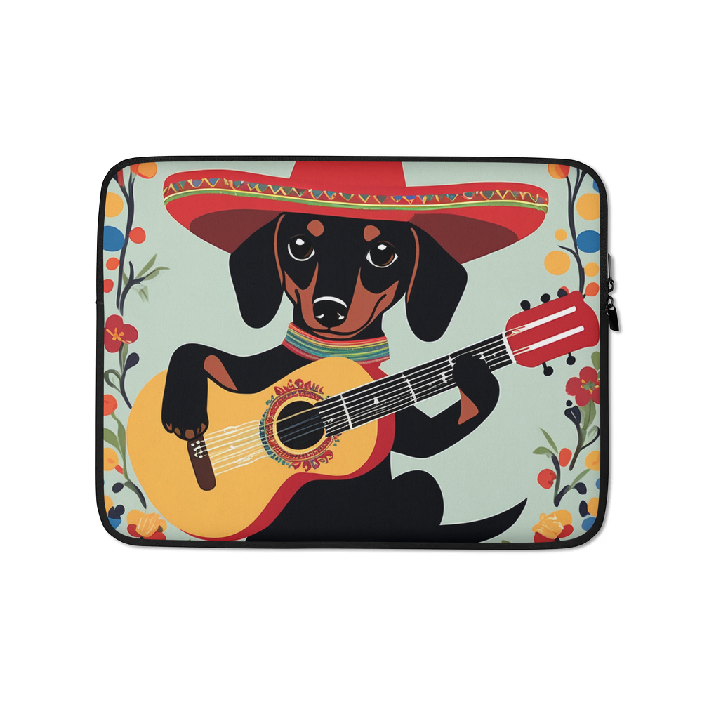 PugMug Custom Black Dachshund Laptop Sleeve