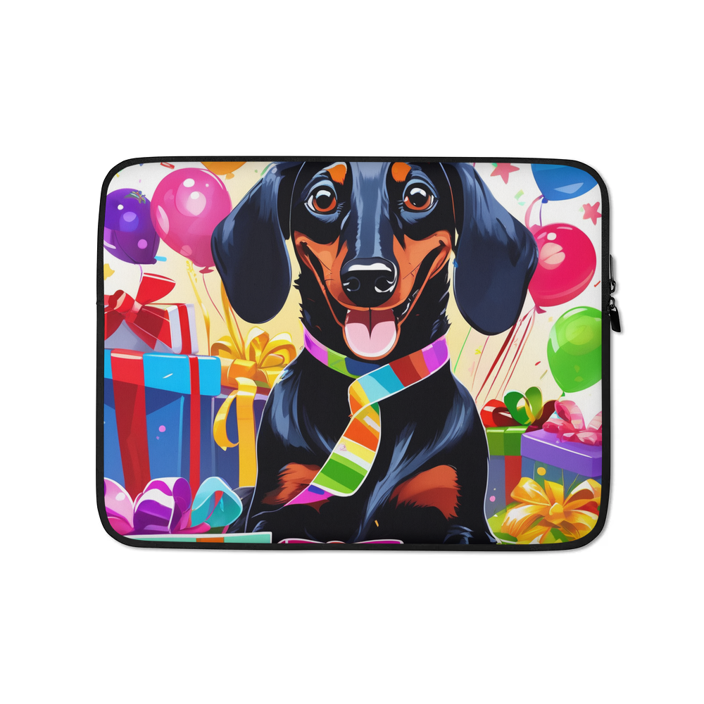 PugMug Custom Black Dachshund Laptop Sleeve
