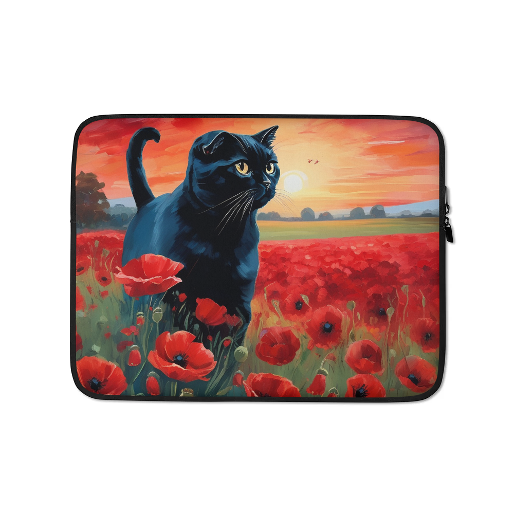 PugMug Custom Black Scottish Fold Cat Laptop Sleeve