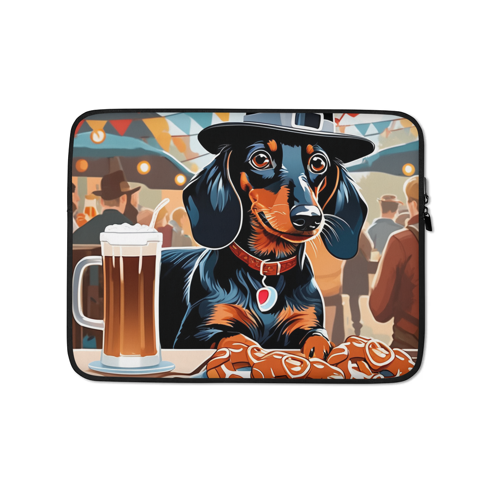 PugMug Custom Black Dachshund Laptop Sleeve