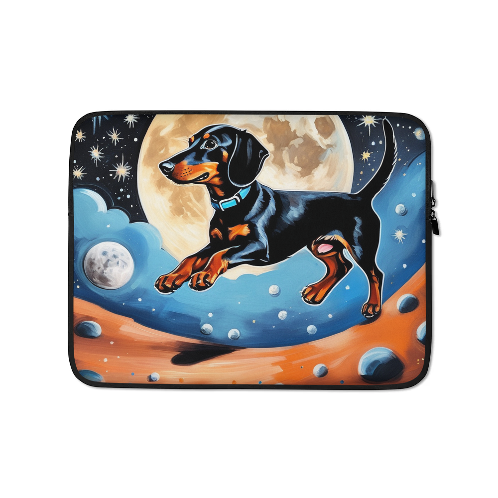PugMug Custom Black Dachshund Laptop Sleeve