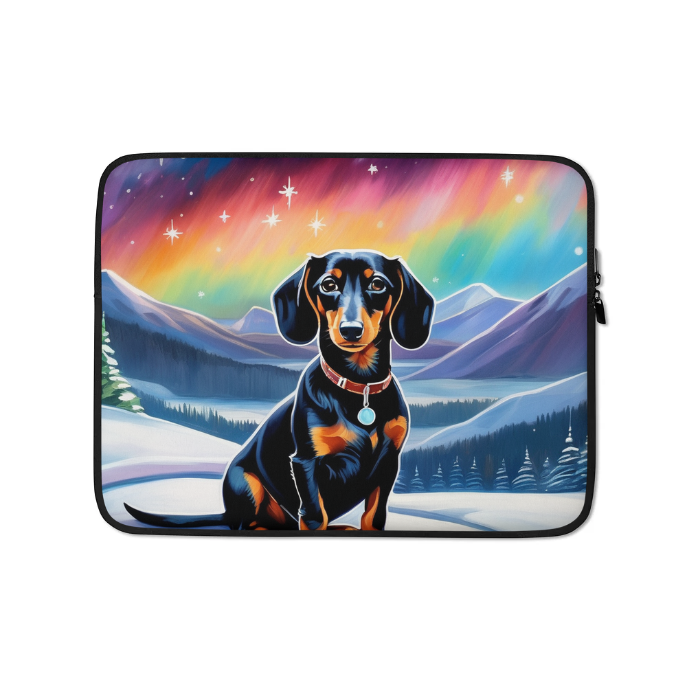PugMug Custom Black Dachshund Laptop Sleeve