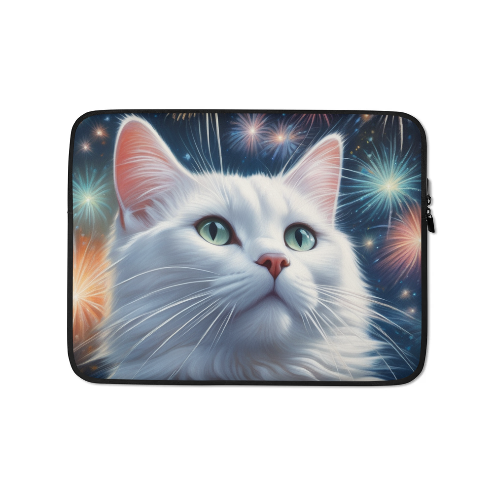 PugMug Custom White Companion Cat Laptop Sleeve