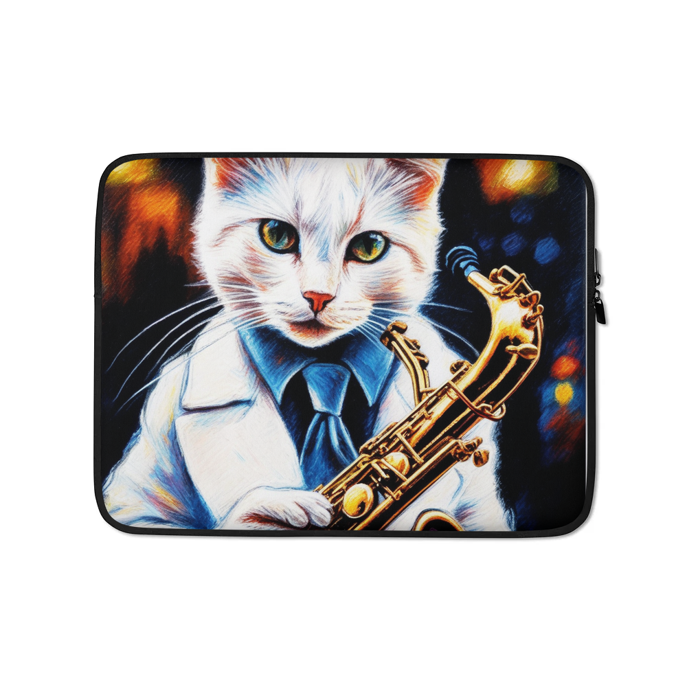 PugMug Custom White Companion Cat Laptop Sleeve