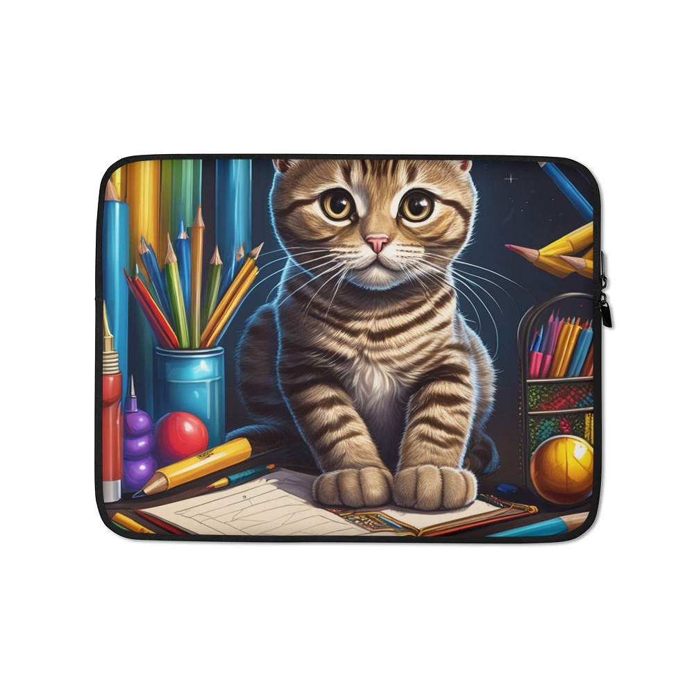 PugMug Custom Tabby Scottish Fold Cat Laptop Sleeve