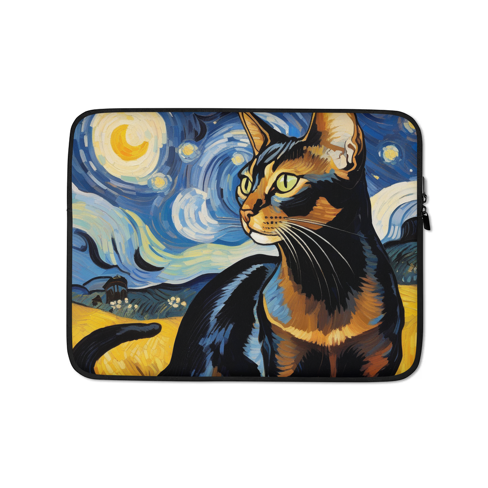 PugMug Custom Black Abyssinian Cat Laptop Sleeve