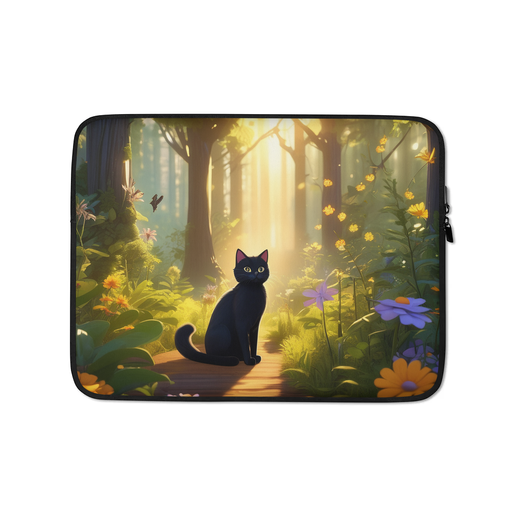 PugMug Custom Black Companion Cat Laptop Sleeve
