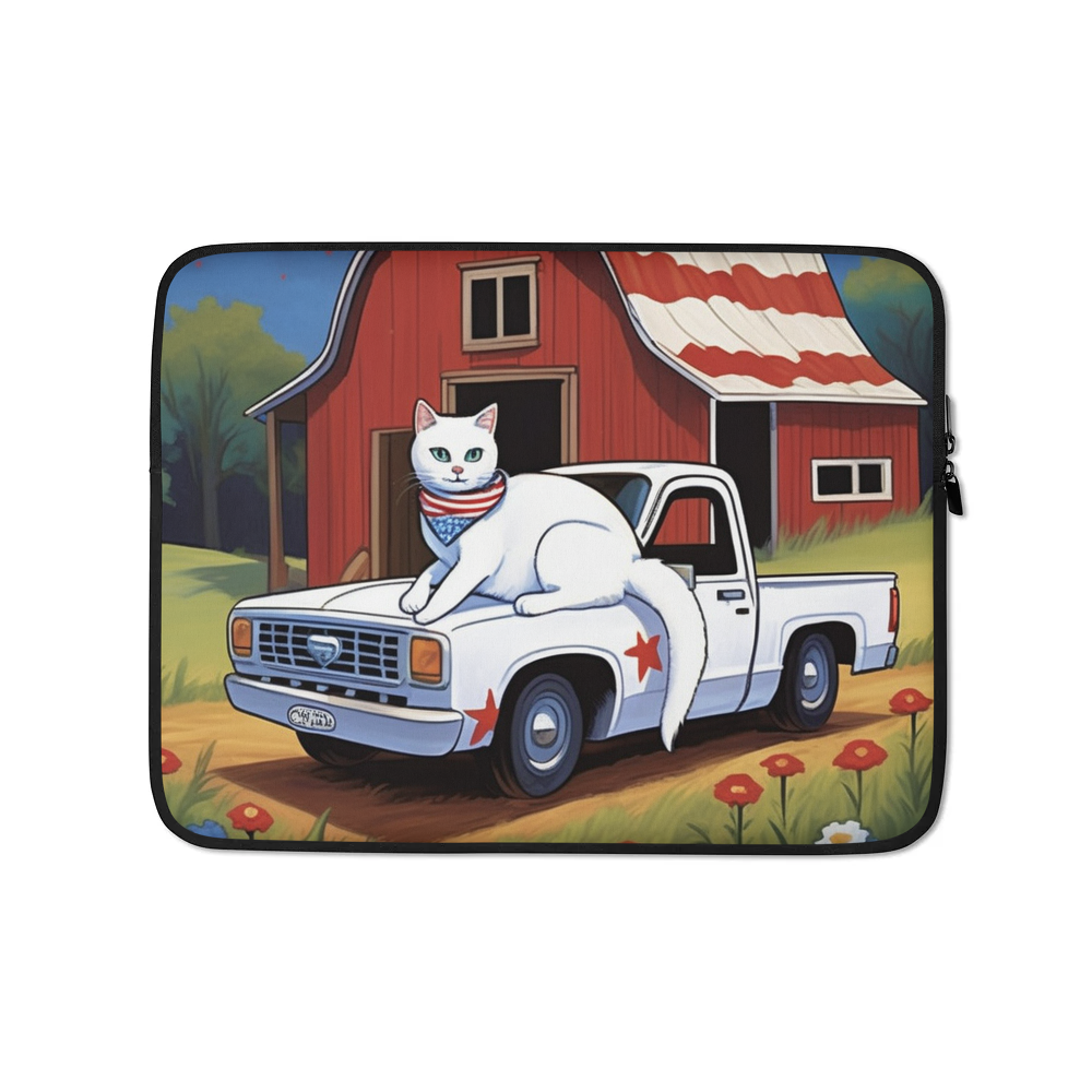 PugMug Custom White Companion Cat Laptop Sleeve