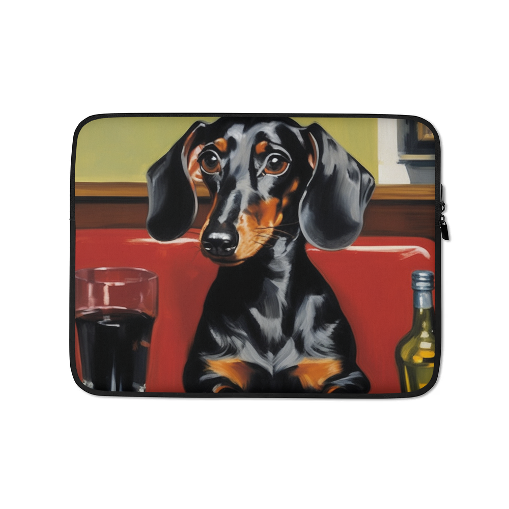 PugMug Custom Black Dachshund Laptop Sleeve