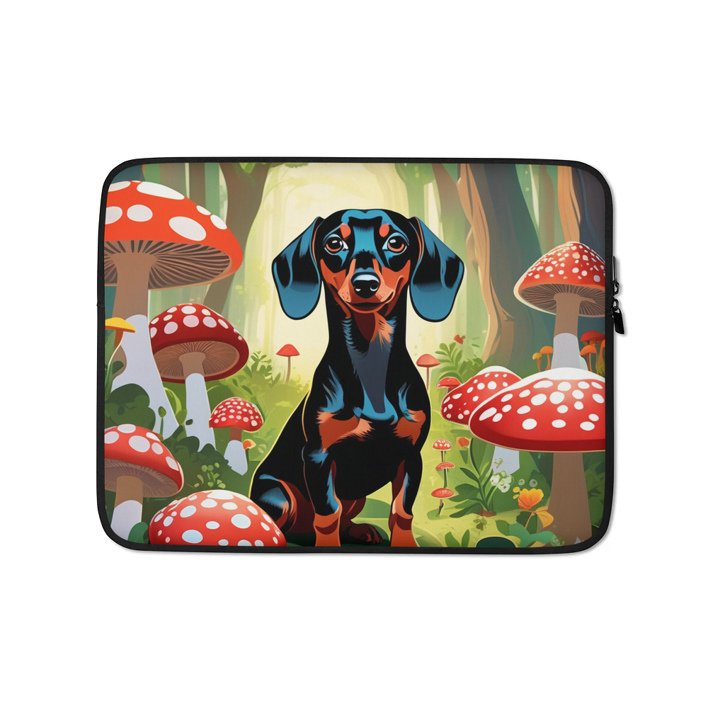 PugMug Custom Black Dachshund Laptop Sleeve
