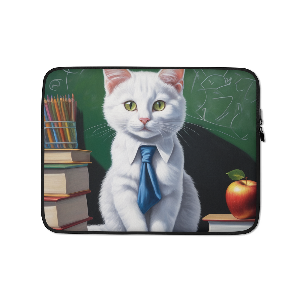 PugMug Custom White Companion Cat Laptop Sleeve