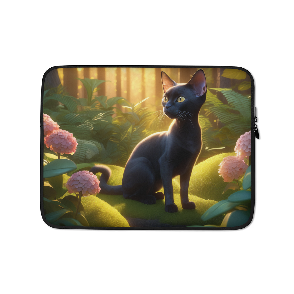 PugMug Custom Black Devon Rex Cat Laptop Sleeve
