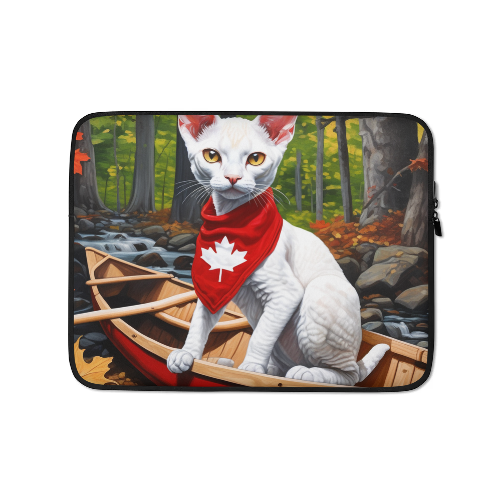 PugMug Custom White Devon Rex Cat Laptop Sleeve