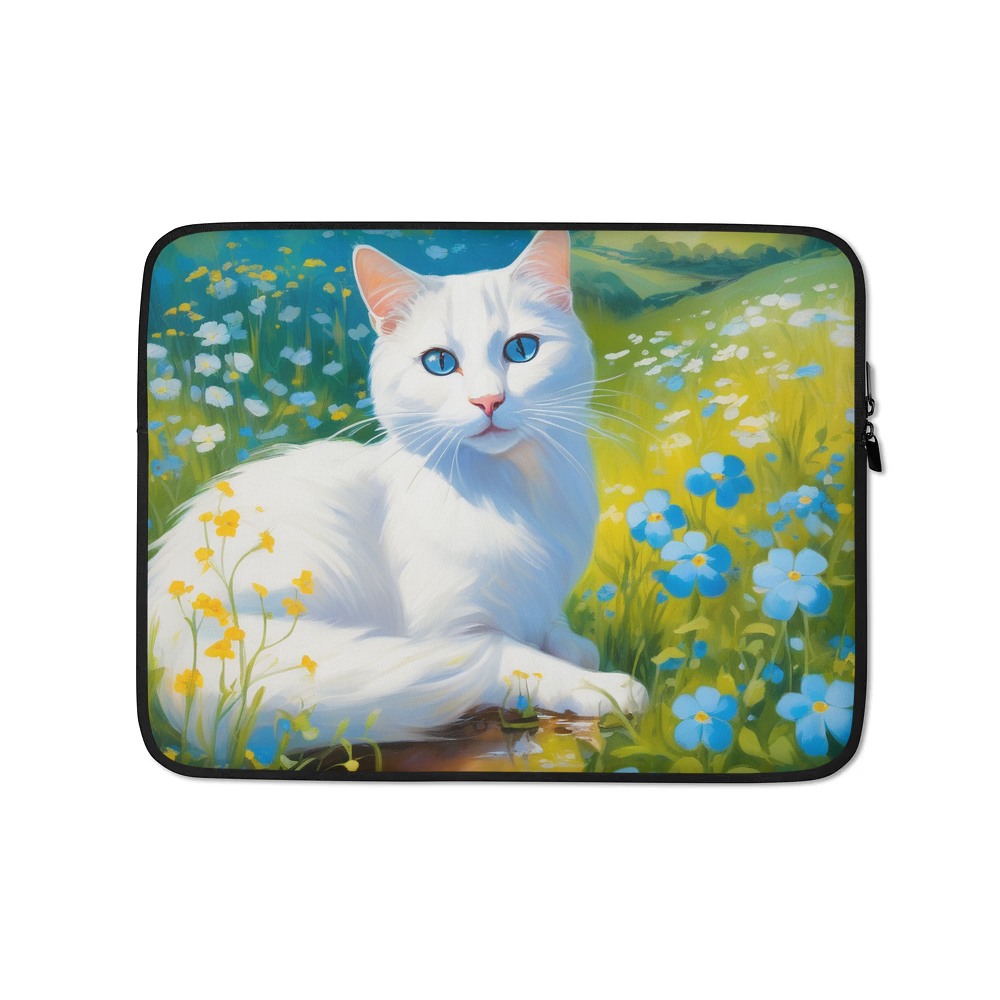 PugMug Custom White Companion Cat Laptop Sleeve