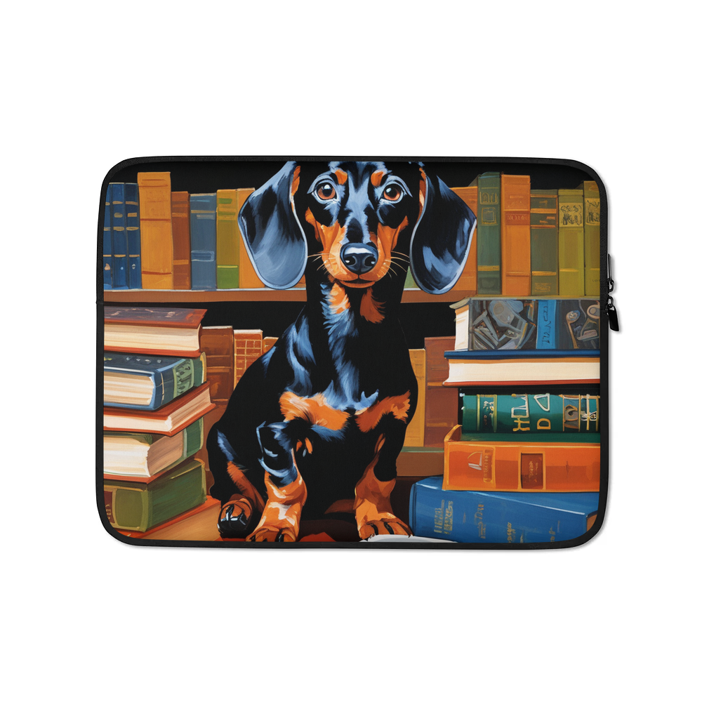 PugMug Custom Black Dachshund Laptop Sleeve