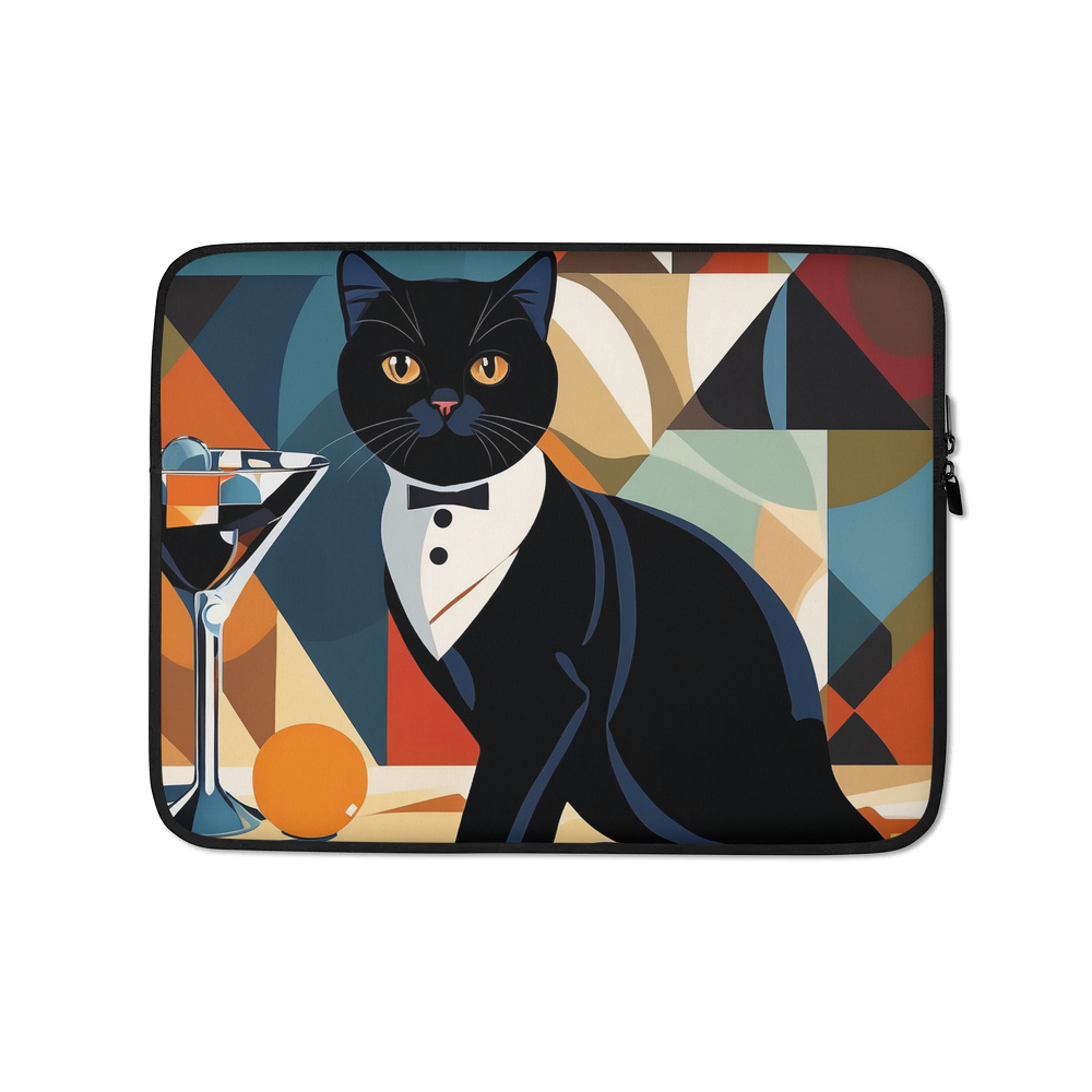 PugMug Custom Black Scottish Fold Cat Laptop Sleeve