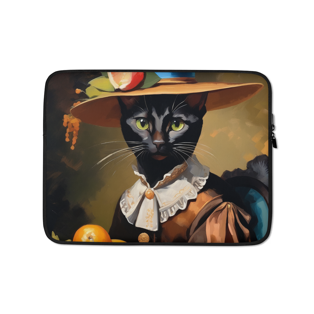 PugMug Custom Black Abyssinian Cat Laptop Sleeve