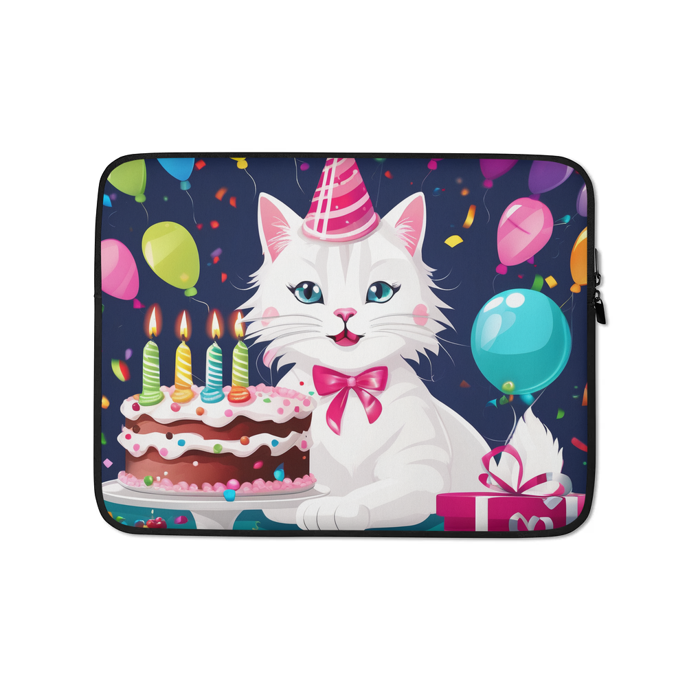 PugMug Custom White Companion Cat Laptop Sleeve