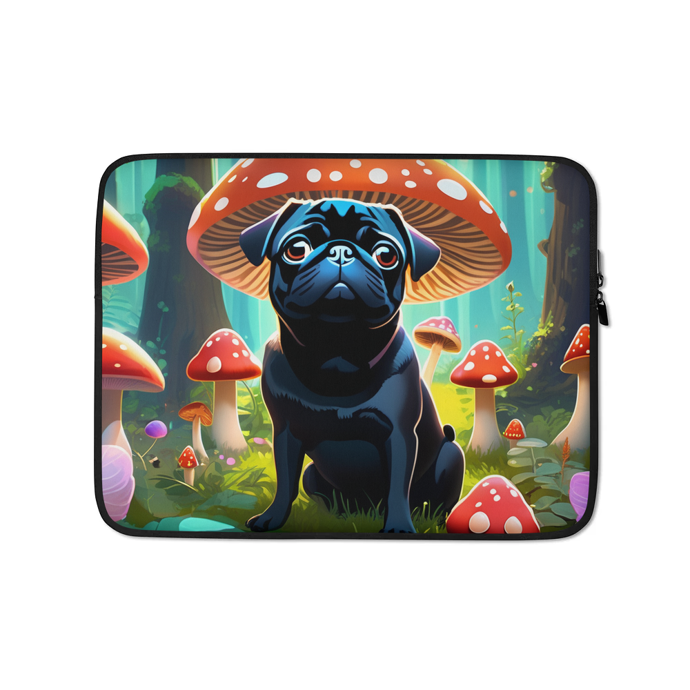 PugMug Custom Black Pug Laptop Sleeve