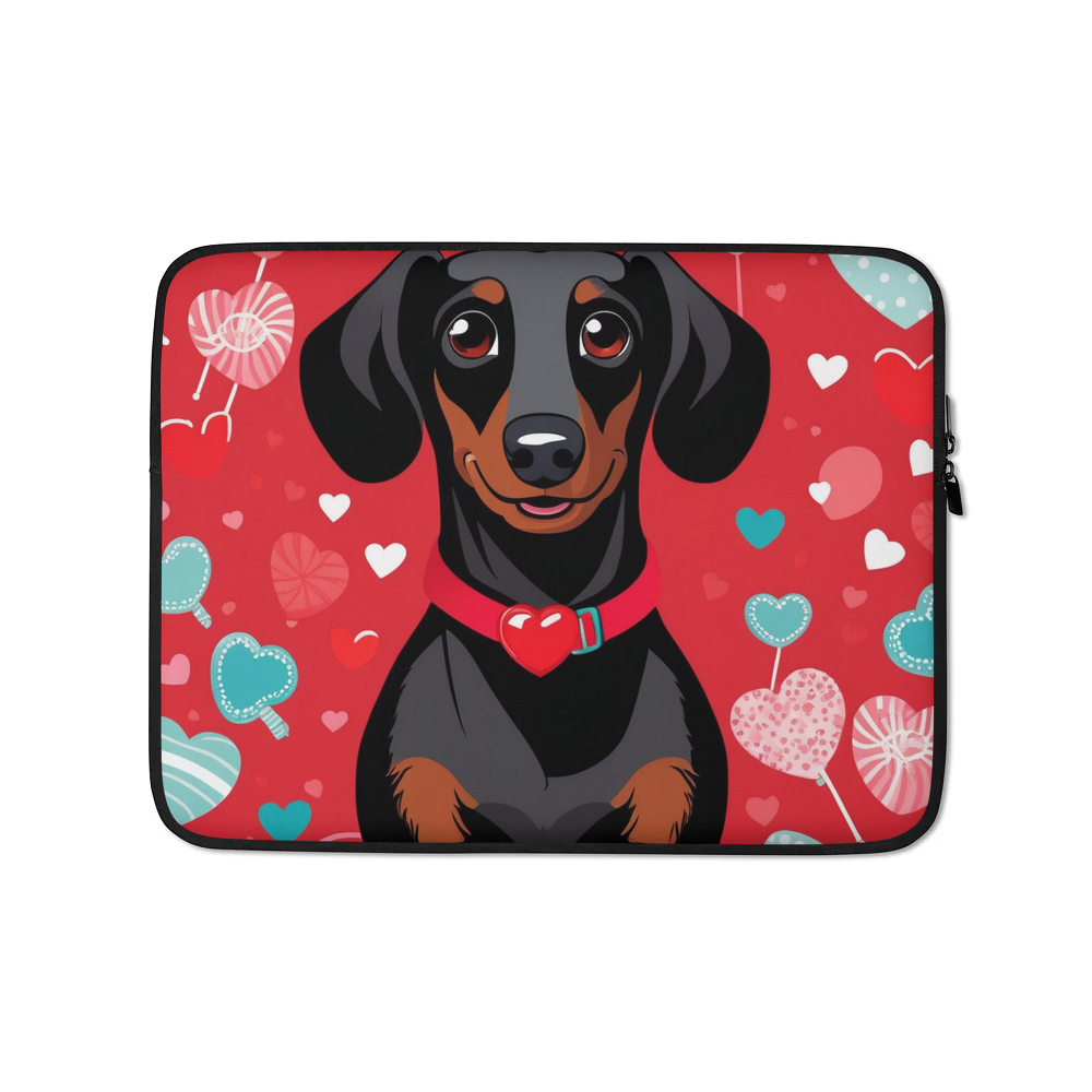 PugMug Custom Black Dachshund Laptop Sleeve