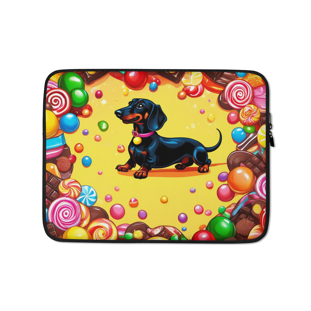 PugMug Custom Black Dachshund Laptop Sleeve
