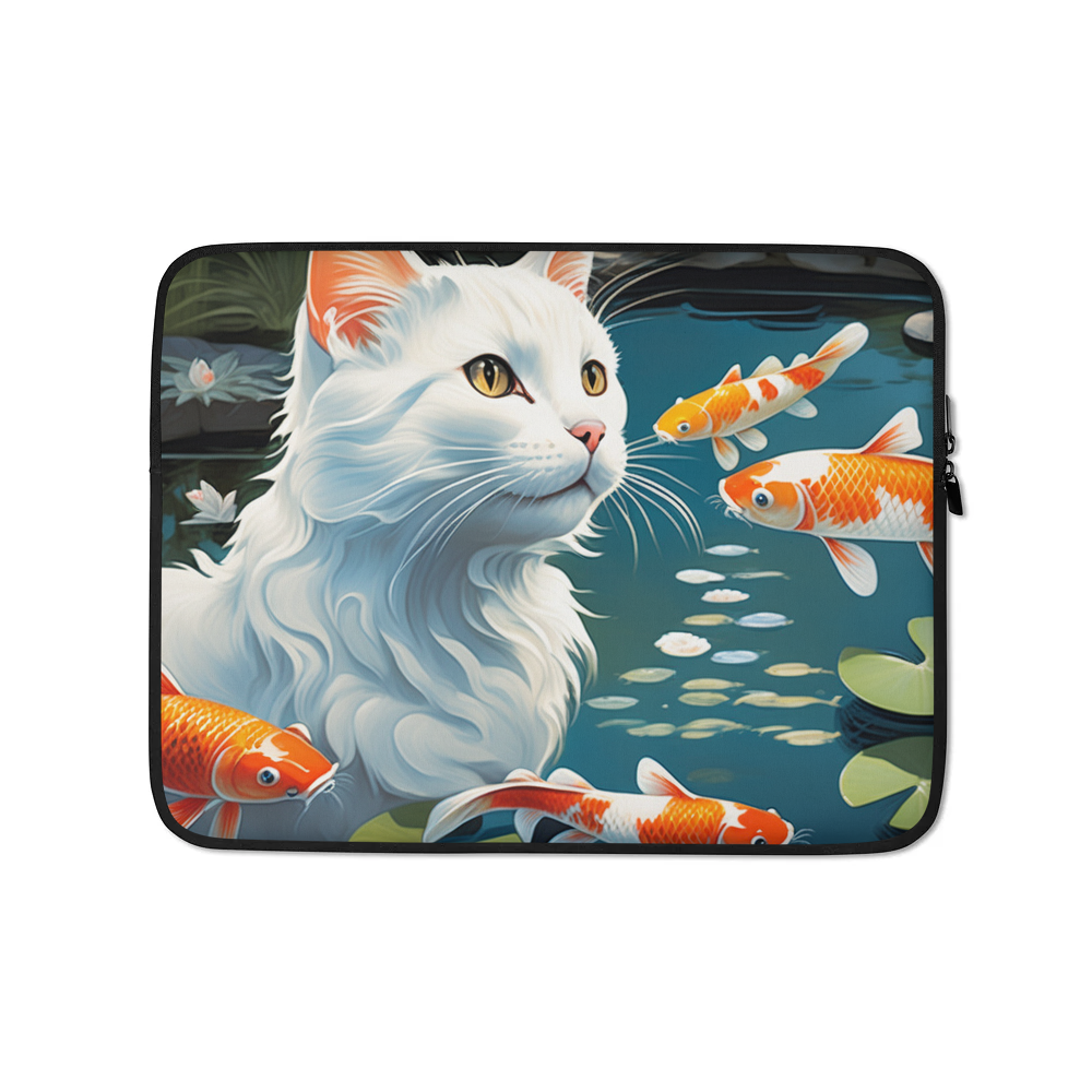PugMug Custom White Companion Cat Laptop Sleeve