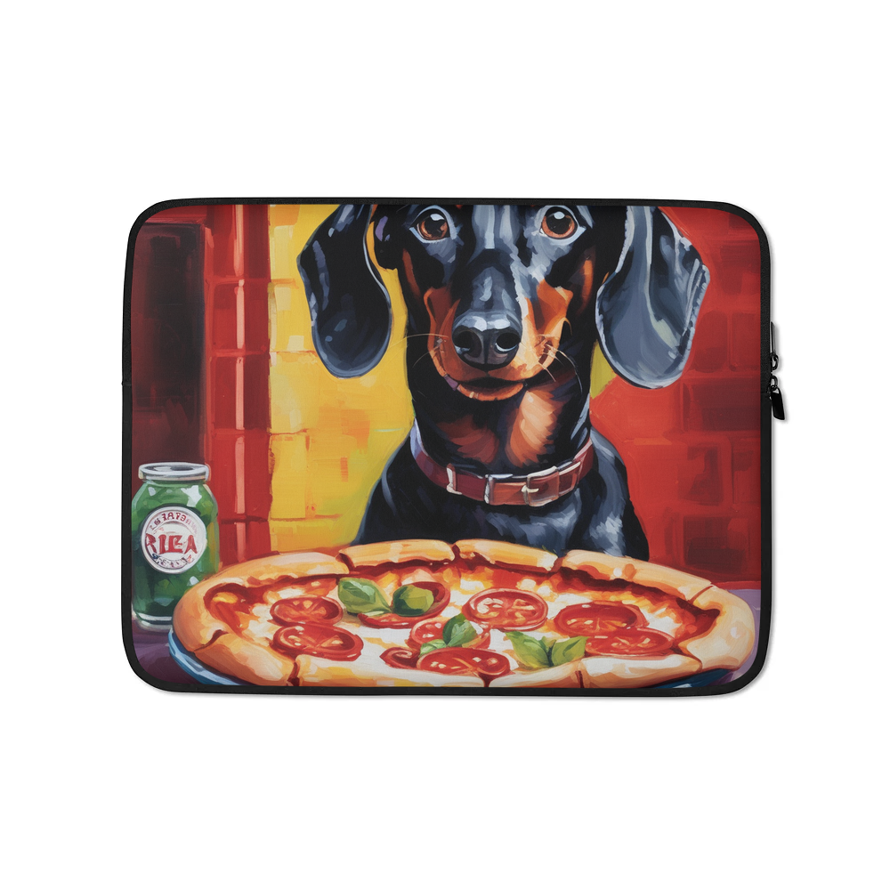 PugMug Custom Black Dachshund Laptop Sleeve