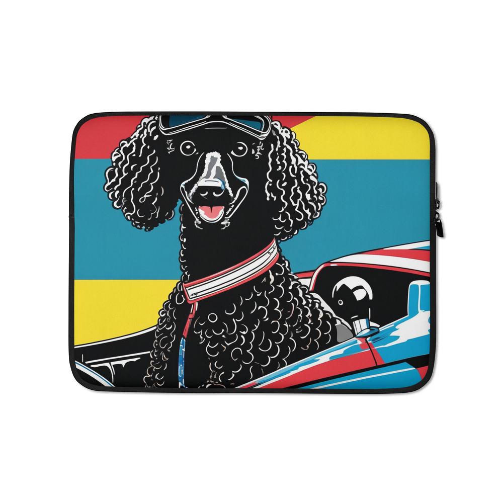 PugMug Custom Black Poodle Laptop Sleeve