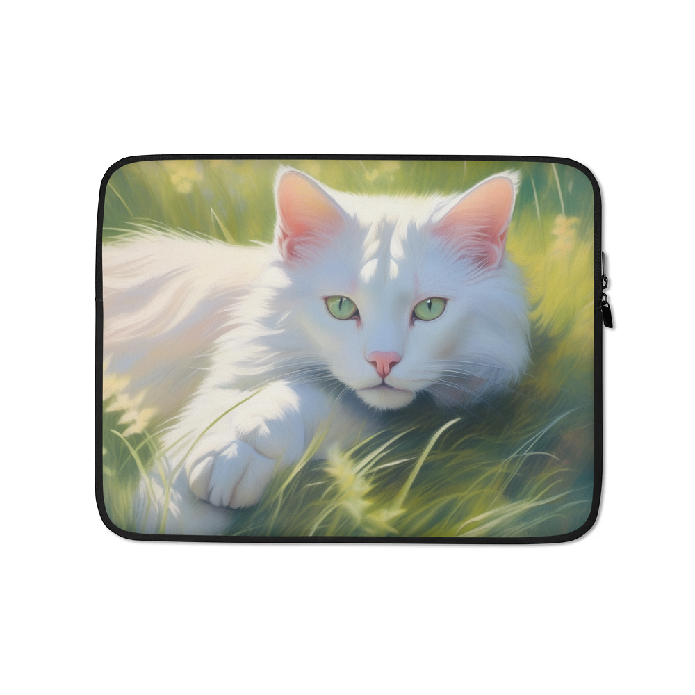 PugMug Custom White Exotic Cat Laptop Sleeve